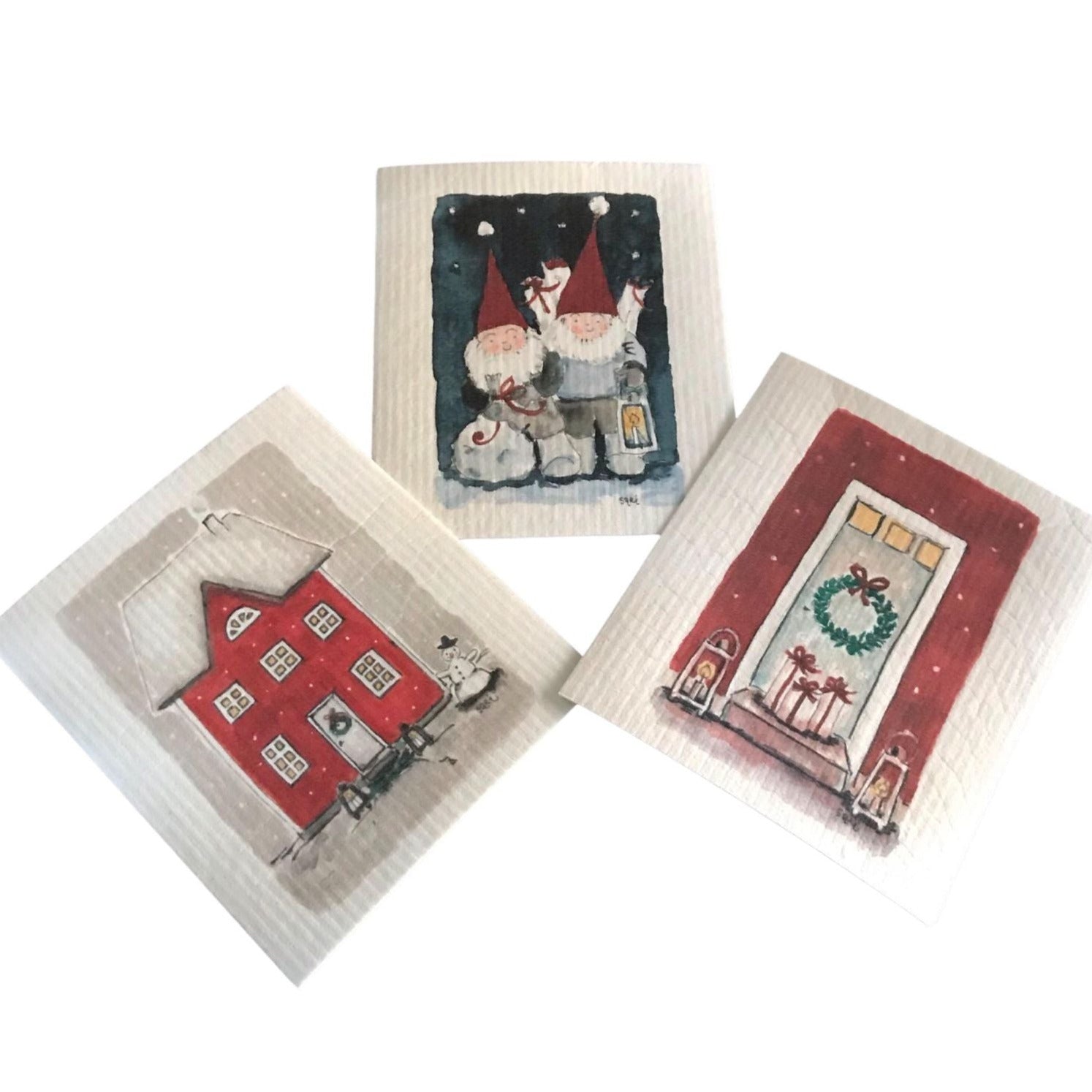 Introducing our delightful set of 3 Christmas-themed More Joy Swedish Dishcloths – your ultimate companion for household chores and a fantastic holiday gift option. These charming dishcloths are not just functional; they're also a creative alternative to traditional Christmas cards.