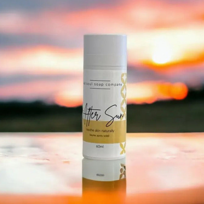 soothe skin with natural after sun balm made in canada by The Old Soul Soap Company