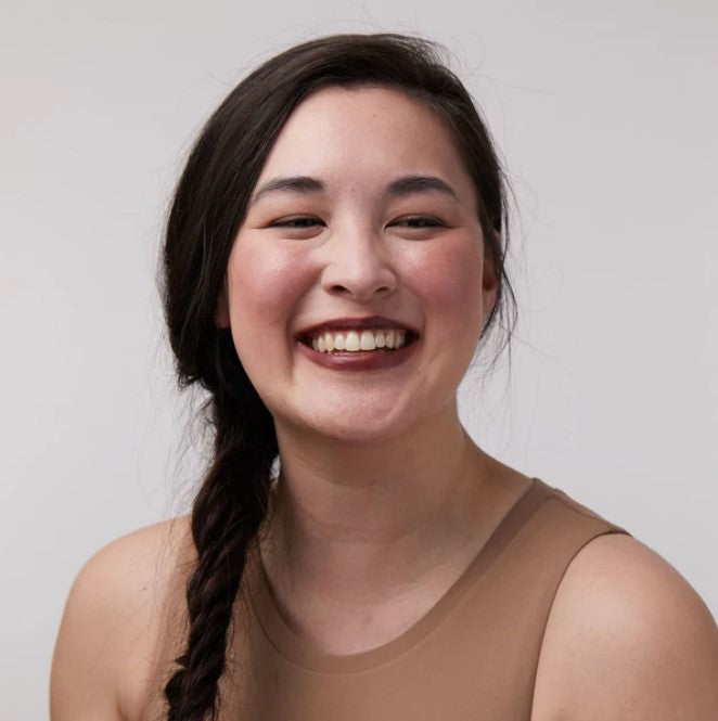 A plum perfect deep burgundy  lip and cheek tint colour made in Canada by Birch Babe.