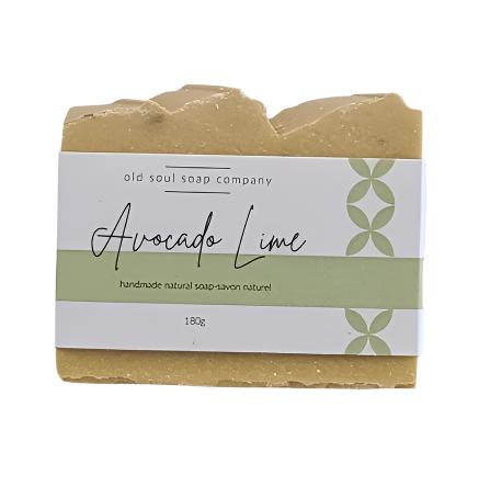 avocado lime essential oil natural vegan soap made in Canada by the Old Soul Soap Company