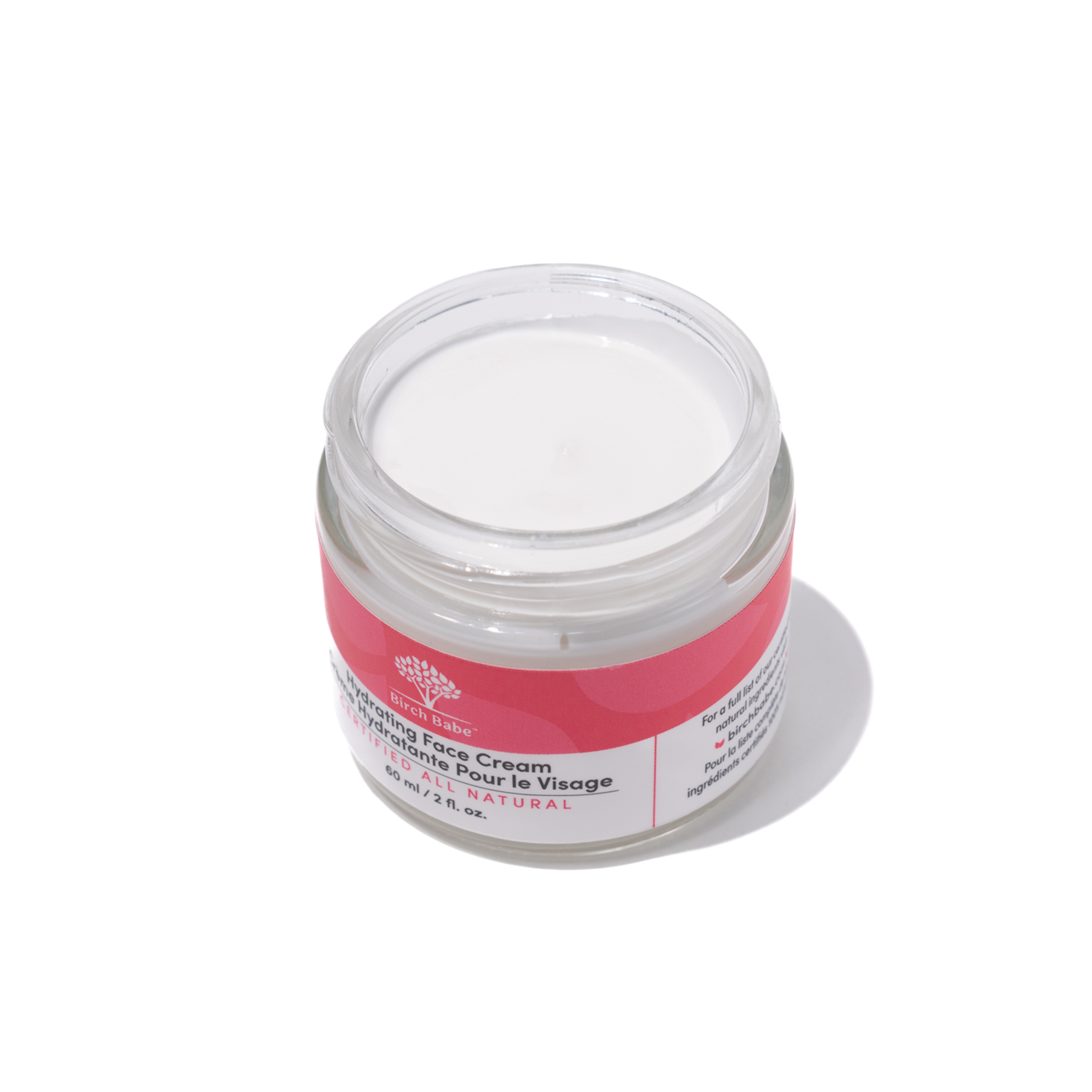 Infused with hyaluronic acid to hydrate and naturally plump skin this hydrating face cream made in canada by birch babe comes in a 60 ml glass jar.