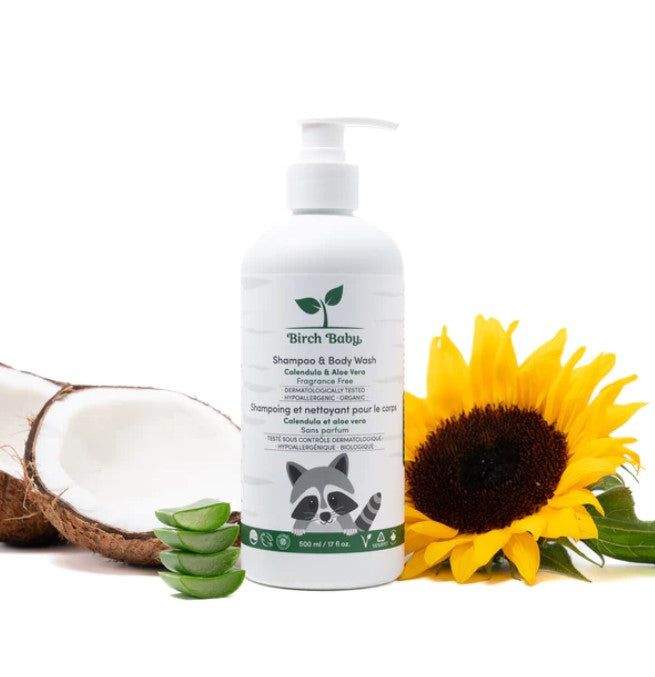Introducing Shampoo Body Wash by Birch Baby, the ultimate care for your baby's bath time. Specially formulated in Canada for the most sensitive skin, EWG Verified and packaged in eco-friendly PCR plastic that's also recyclable.