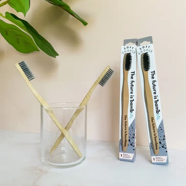 Charcoal Bamboo Toothbrush Set of 2