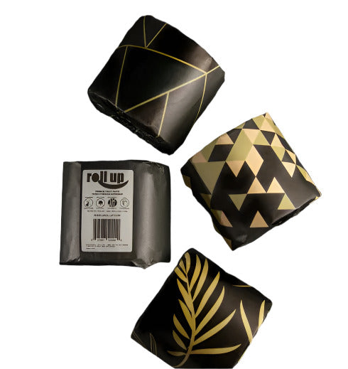 Roll Up Bamboo Toilet Paper - Black and Gold