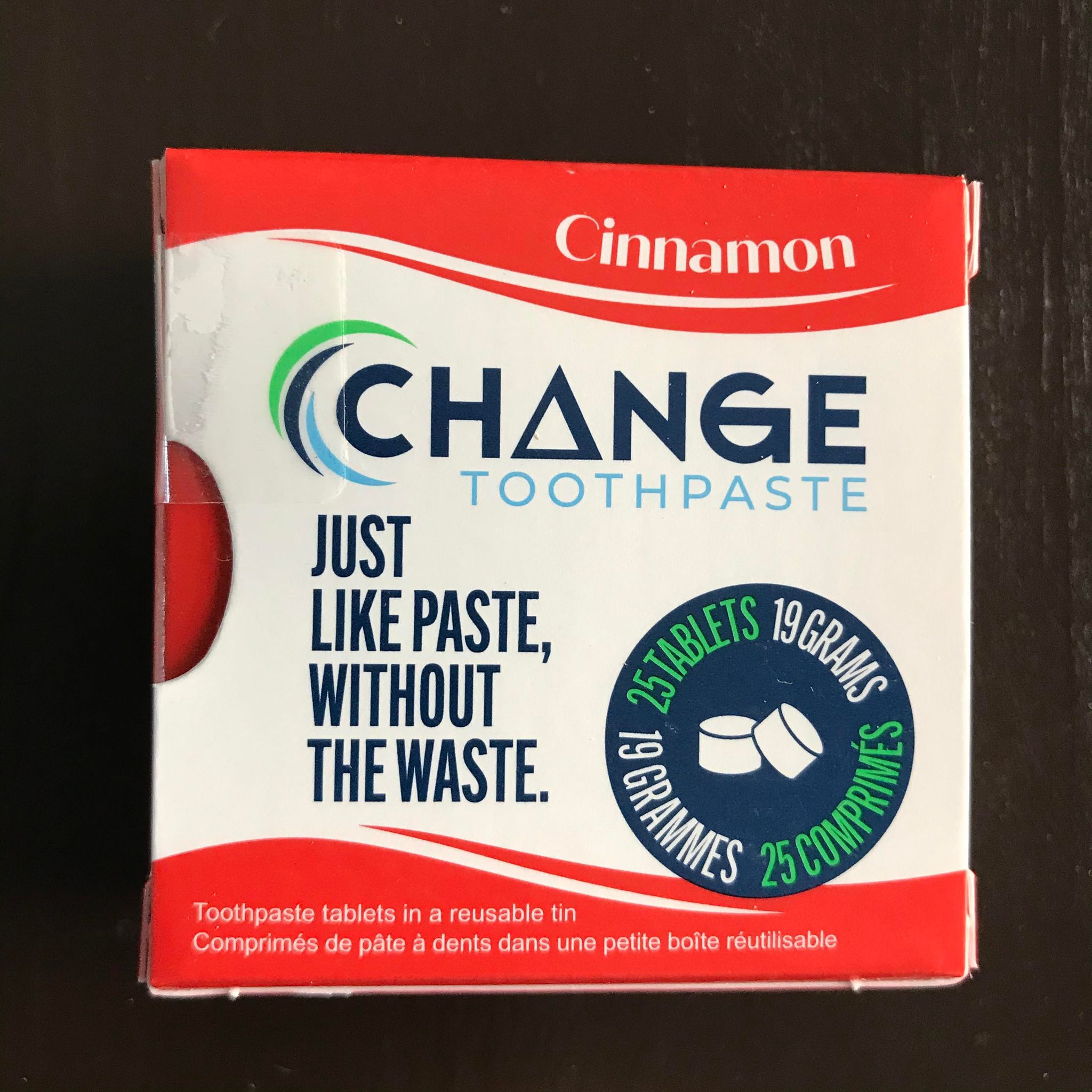 canadian made cinnamon toothpaste tablets in travel tin