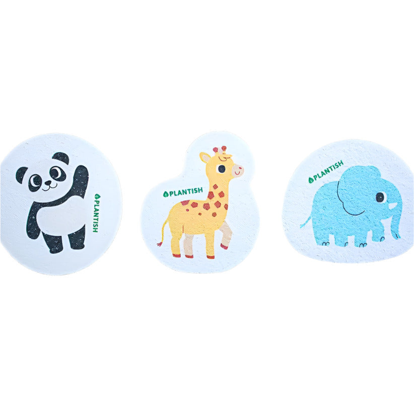 Introducing this Set of 3 Endangered Species Pop up Sponges, inspired by Earth's endangered species in need of our awareness! These eco-friendly panda, giraffe and elephant sponges are a great zero waste swap for your cleaning routine. It's another great zero waste swap for your kitchen from the Canadian brand Plantish.