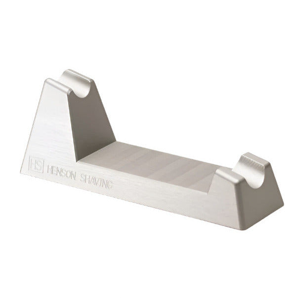 Angled front perspective of Henson Razor Stand for optimal razor drying