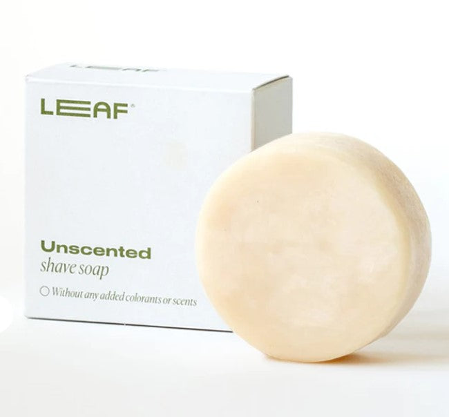 Cushion your plastic-free shave with this beautiful plastic-free shave soap bar from Leaf Shave apply in-hand or with brush and bowl for maximum lather 