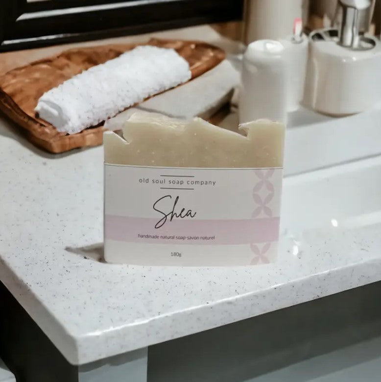 This Canadian made natural 6.5 oz bar soap is lightly scented with just a smidge of lavender essential oil.