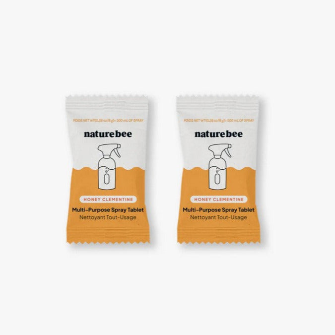 Set of 2 Nature Bee Honey Clementine Multi-Purpose Cleaning Tablets in zero-waste packaging
