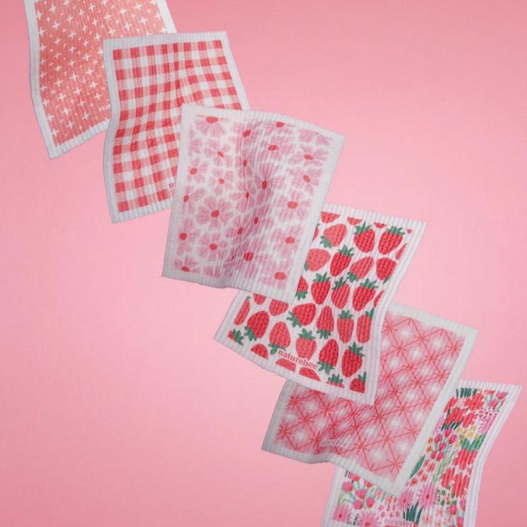 Pink Nature Bee Sponge Cloth Set