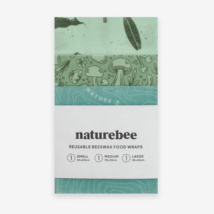 This 3 pack of Pacific Northwest themed beeswax wrap is Candian made using 100% cotton, pine tree resin, jojoba oil, and Vancouver Island sourced beeswax