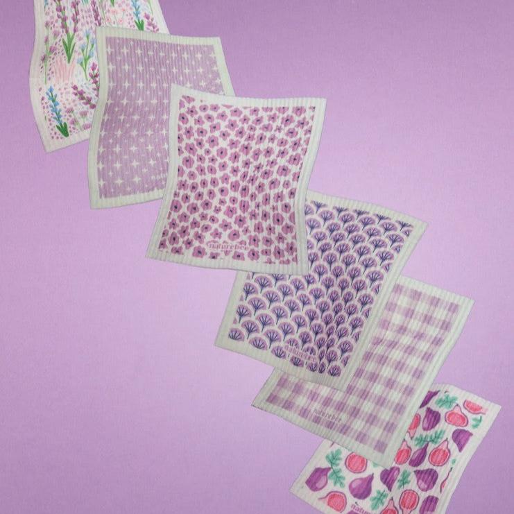 Purple Nature Bee Sponge Cloth Set