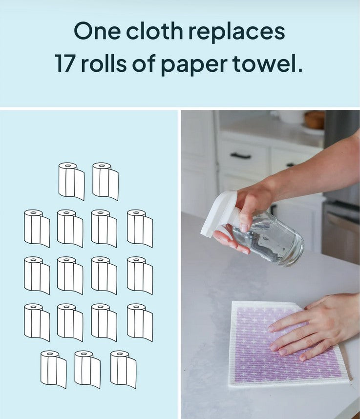 Purple Nature Bee Sponge Cloth Set