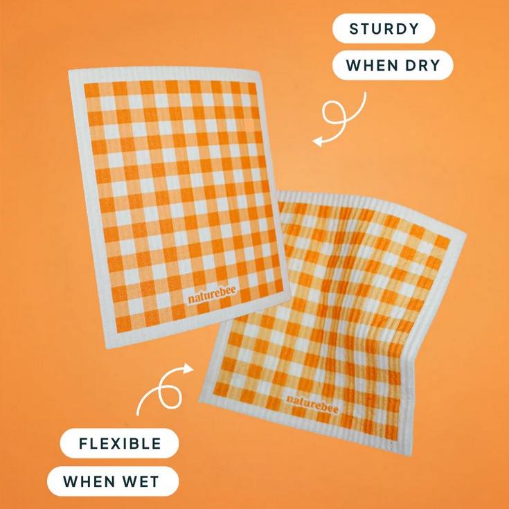 Orange Nature Bee Sponge Cloth Set