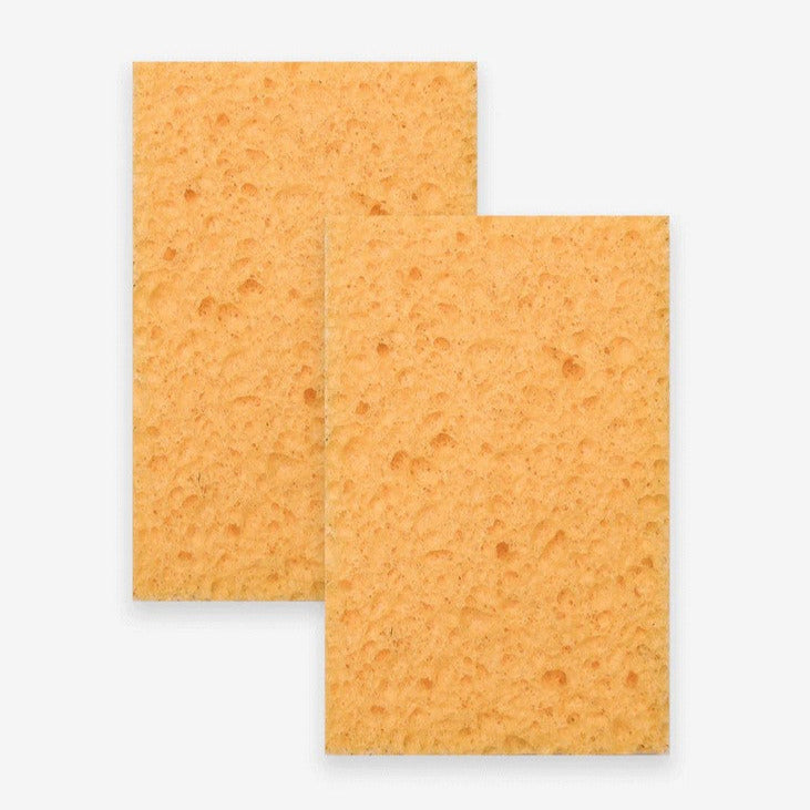 Set of two orange cellulose sponges by Nature Bee