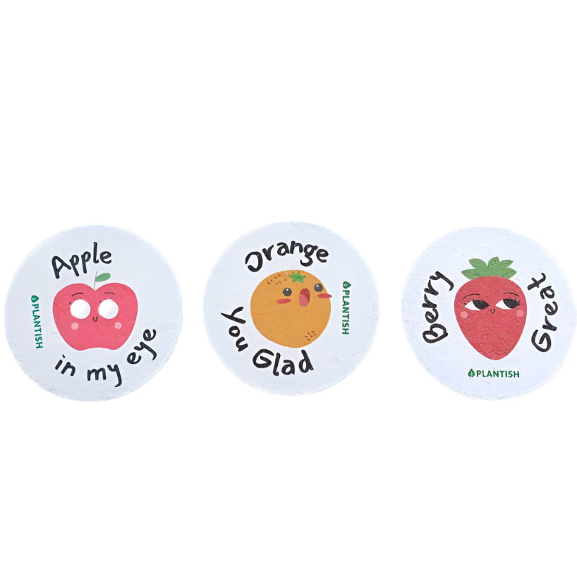 This set of 3 Pep Talk Pop-up Sponge Set by Plantish is inspired by the Canadian brand's favourite fruits! These sponges are not only perfect for your kitchen but also for cleaning your car - a fantastic zero waste alternative.