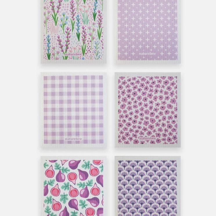 Purple Nature Bee Sponge Cloth Set