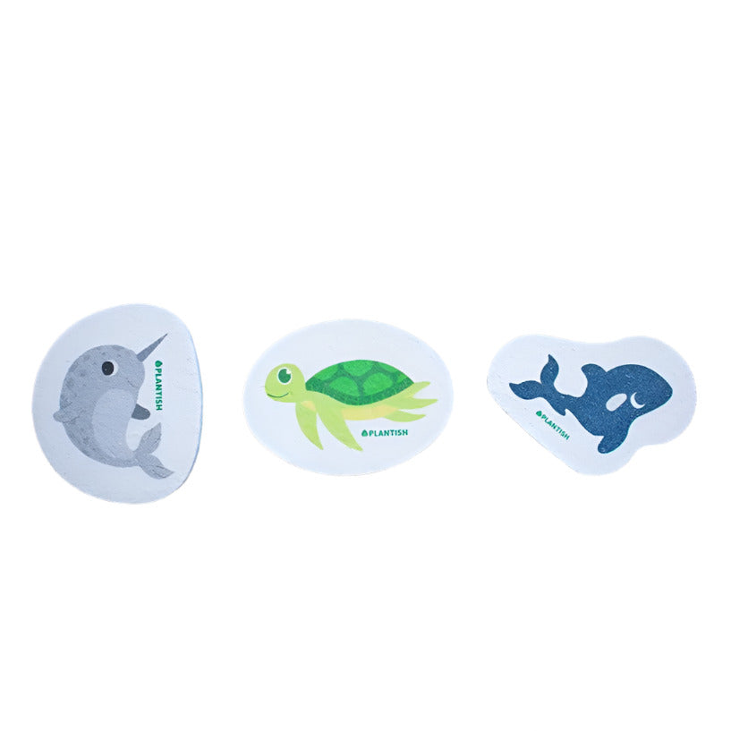 This set of 3 Sea Soaked Pop up Sponges from Plantish is an excellent choice for a zero waste and eco-friendly alternative in your kitchen or child's bath.