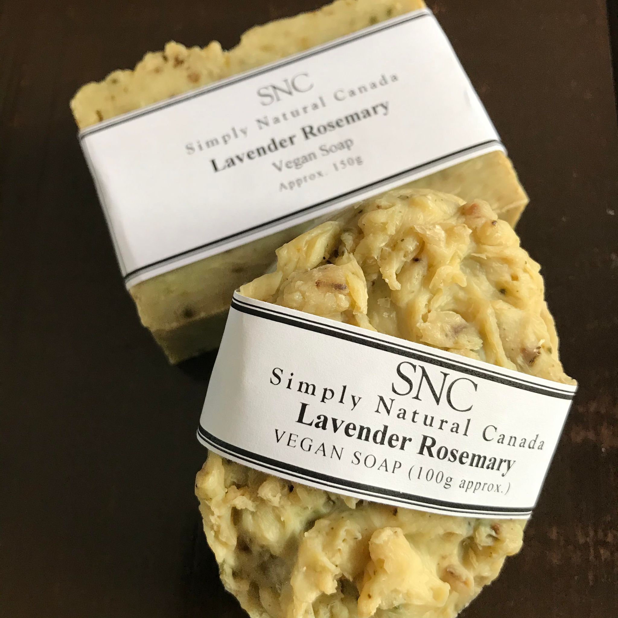 Handcrafted essential oil lavender and rosemary vegan soap made in Canada by Simply Natural Canada