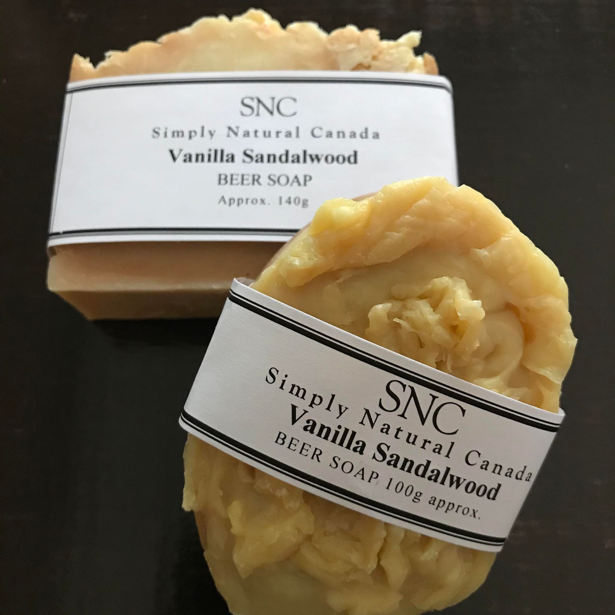 Vanilla sandalwood beer soaps handcrafted in Canada with local craft beer by Simply Natural Canada