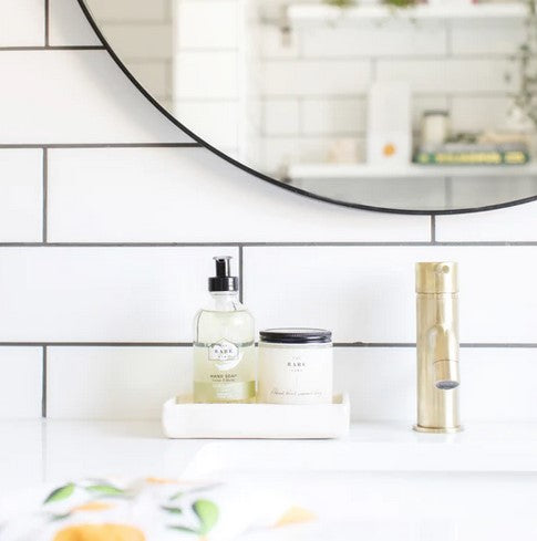 Handmade in Kingston ON, this pottery soap dish not only pairs perfectly with the brand's grapefruit orange solid dish soap but acts as a beautiful vessel to elevate your glassware.