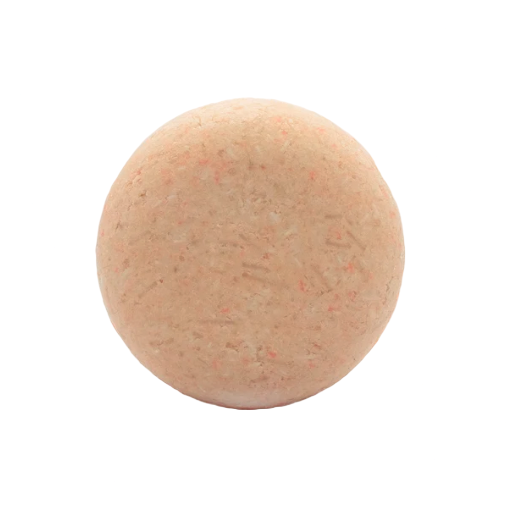 Unpackaged bergamot and pink grapefruit scented shampoo bar for fine oily hair made in Canada by good juju