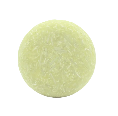 Unpackaged lemongrass sage and bergamot scented shampoo bar for normal balanced hair made in Canada by good juju