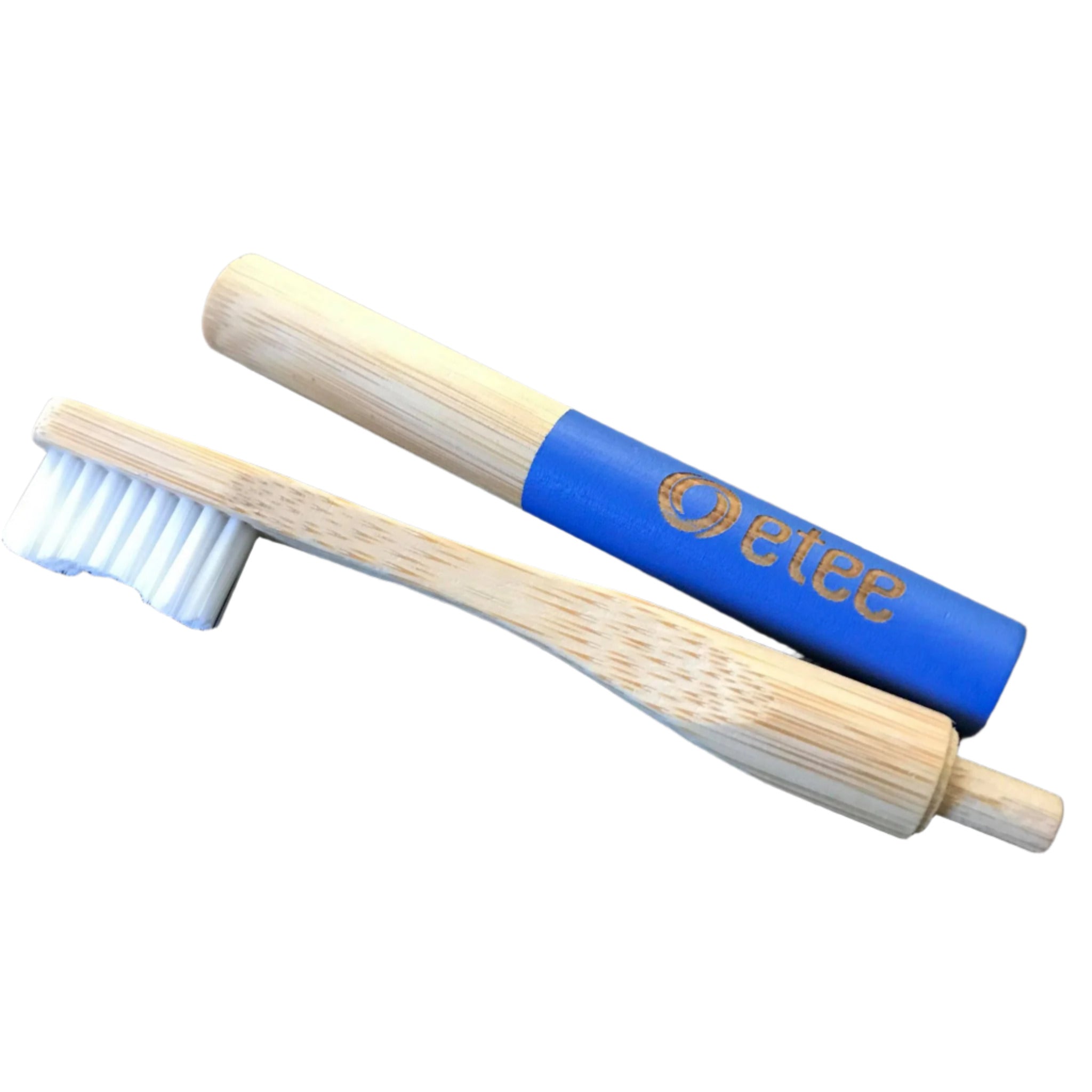 Replaceable head 'sky' blue tip toothbrush by etee