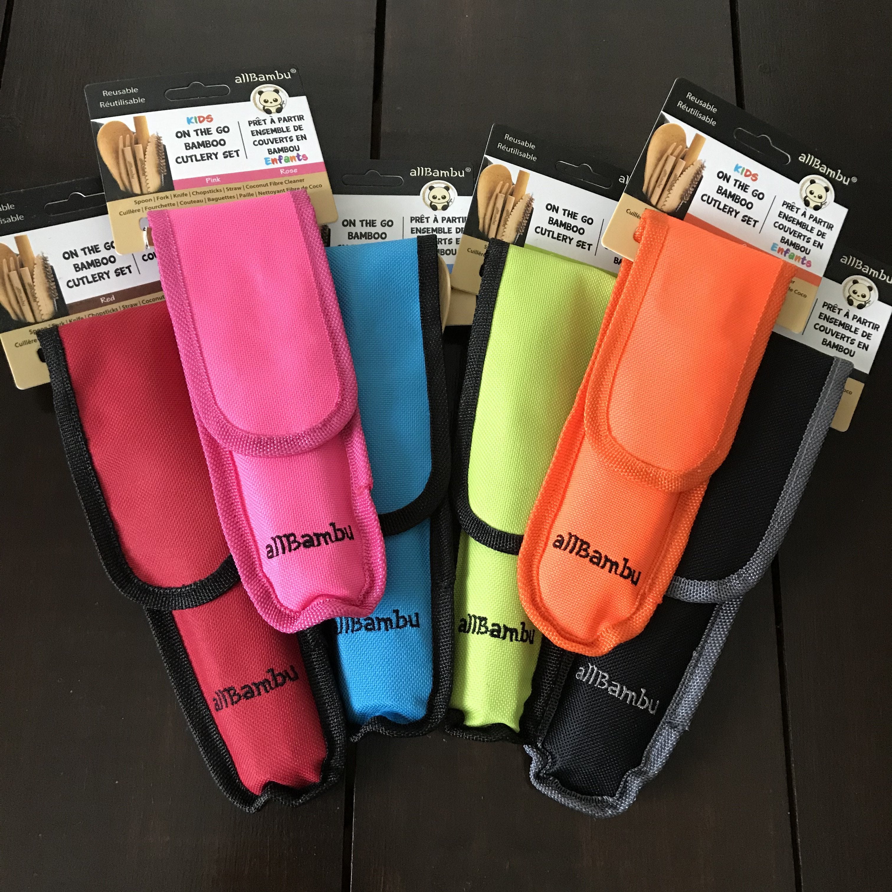 allbamboo on the go bamboo cutlery sets