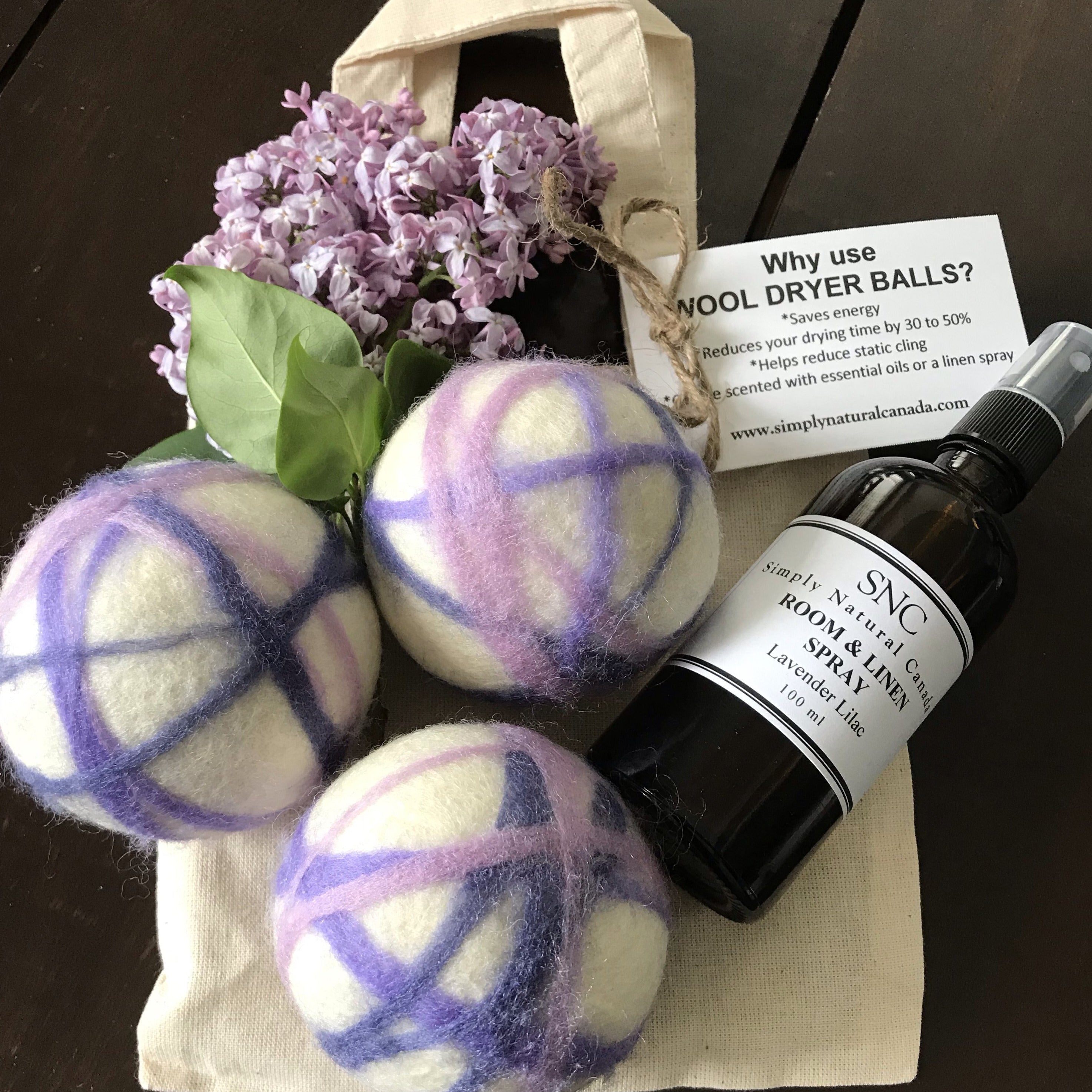 canadian made lavender lilac room and linen spray also works well for scenting dryer balls