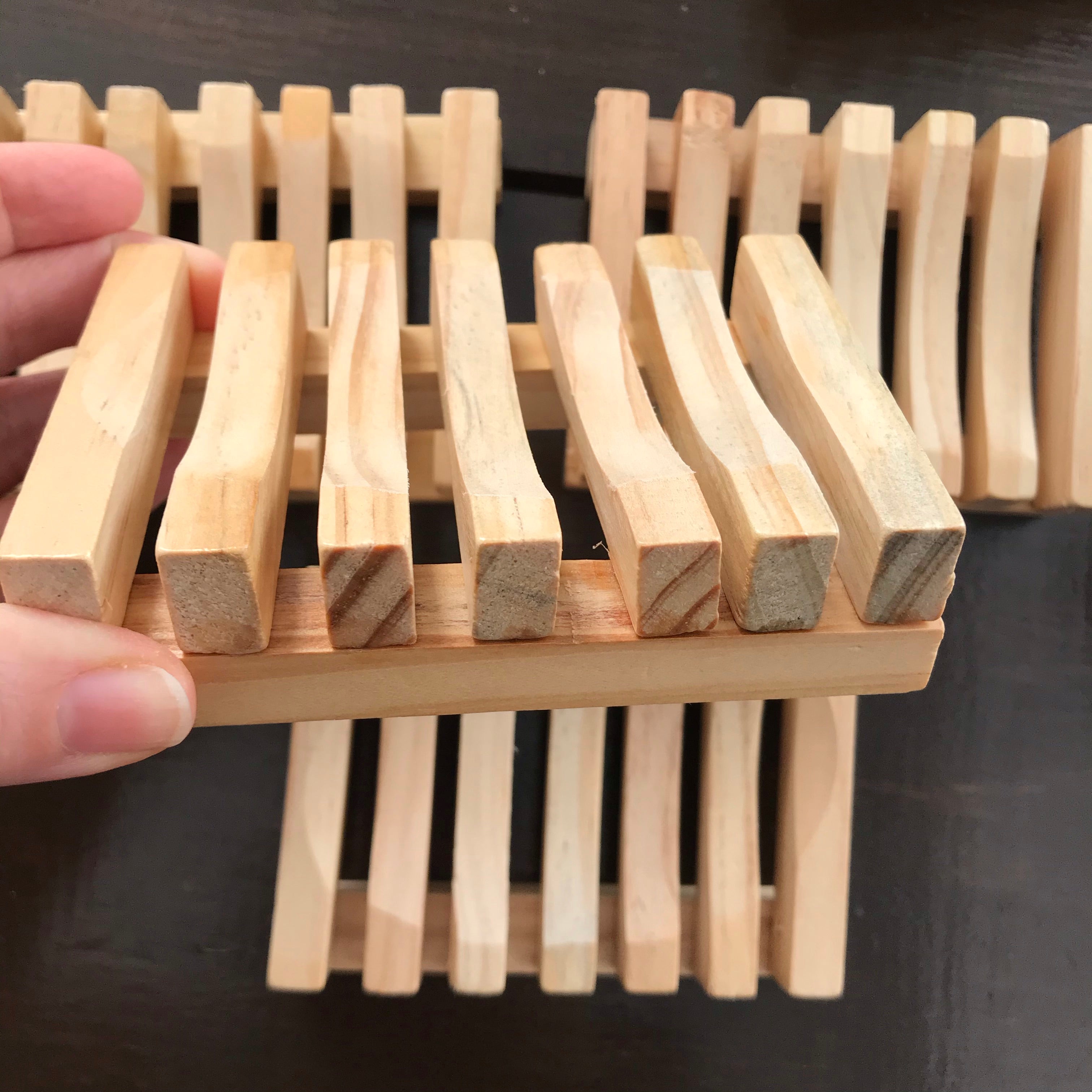 imperfect natural wood soap dish trays