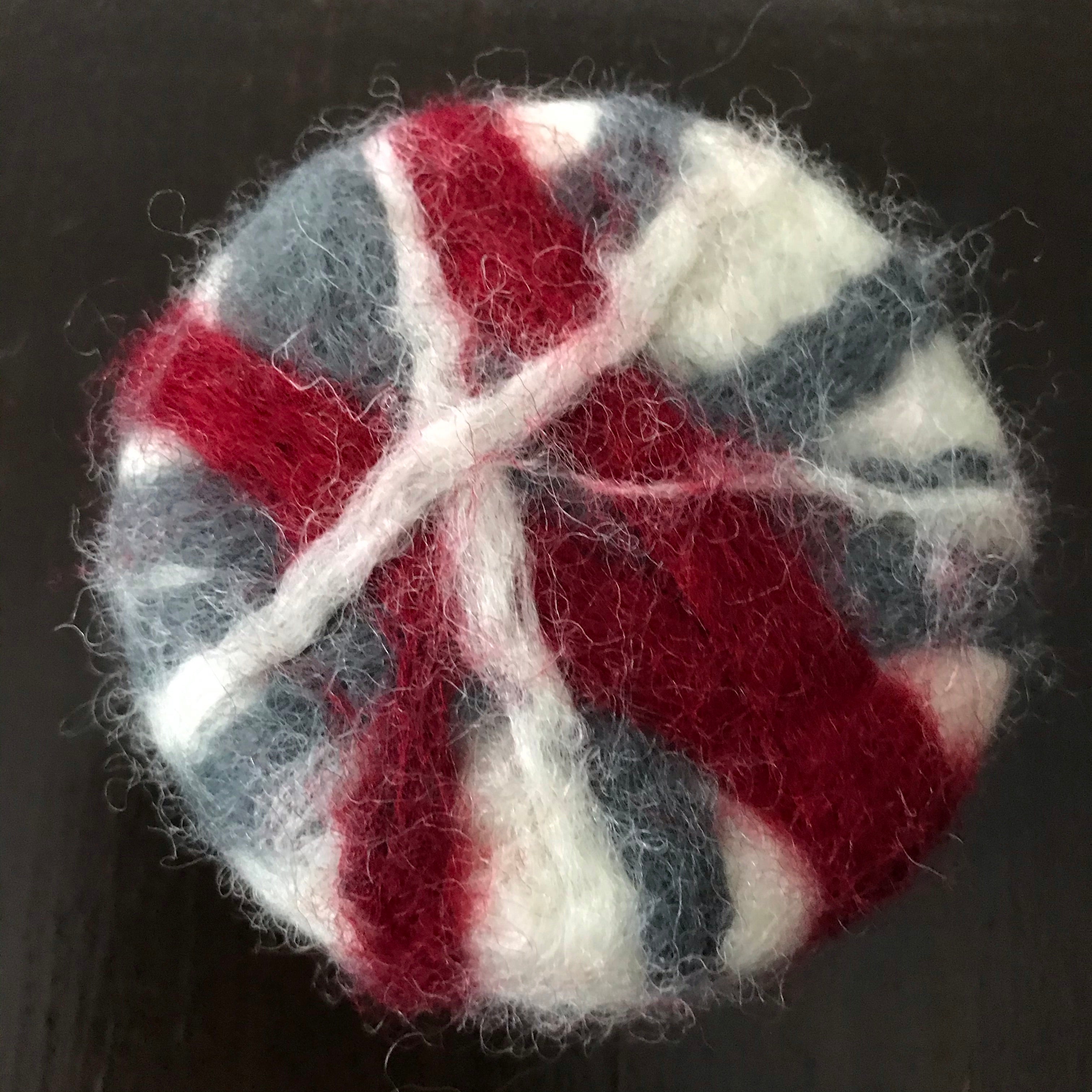 canadian red white and grey rosemary mint felted soap