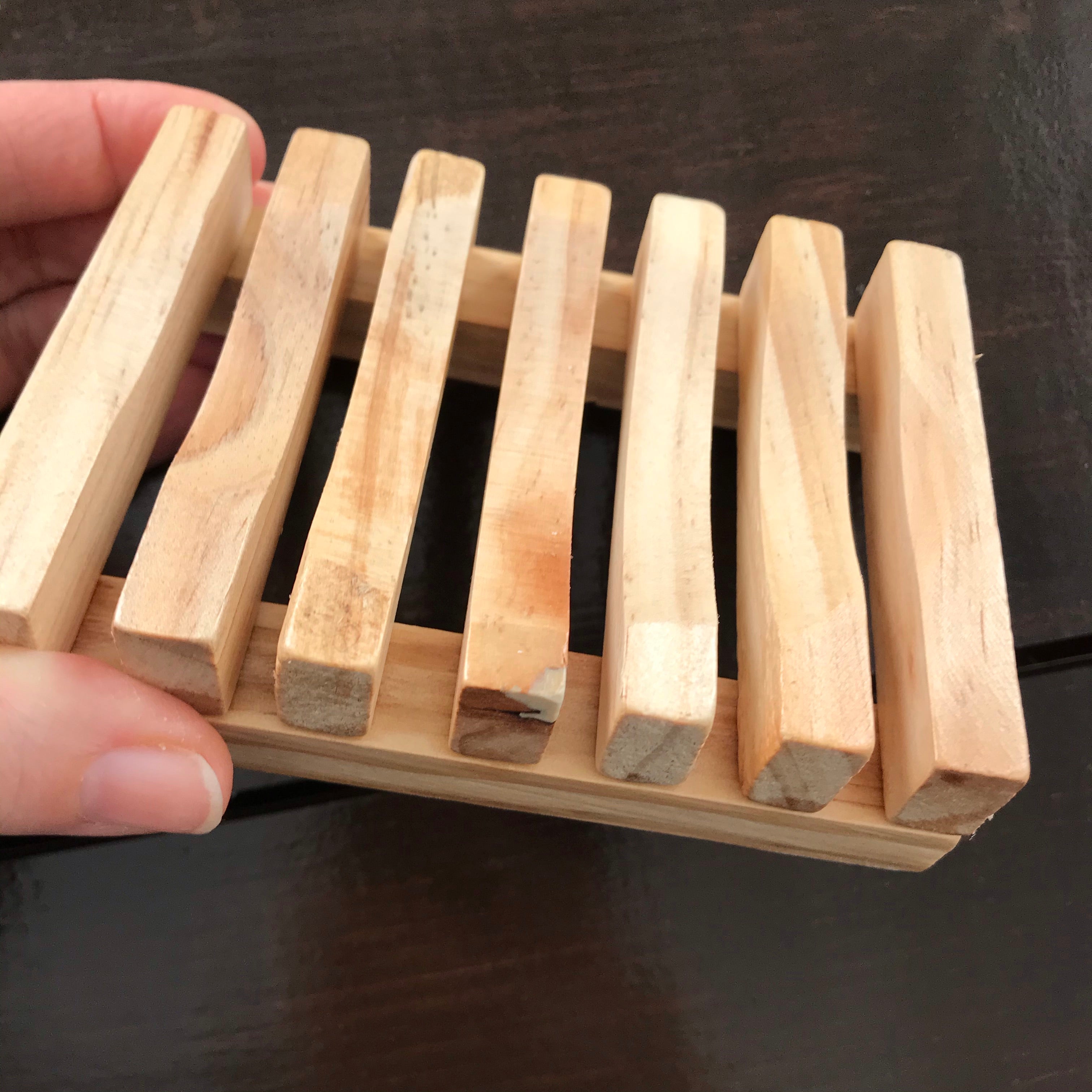 Slatted Wood Soap Dish
