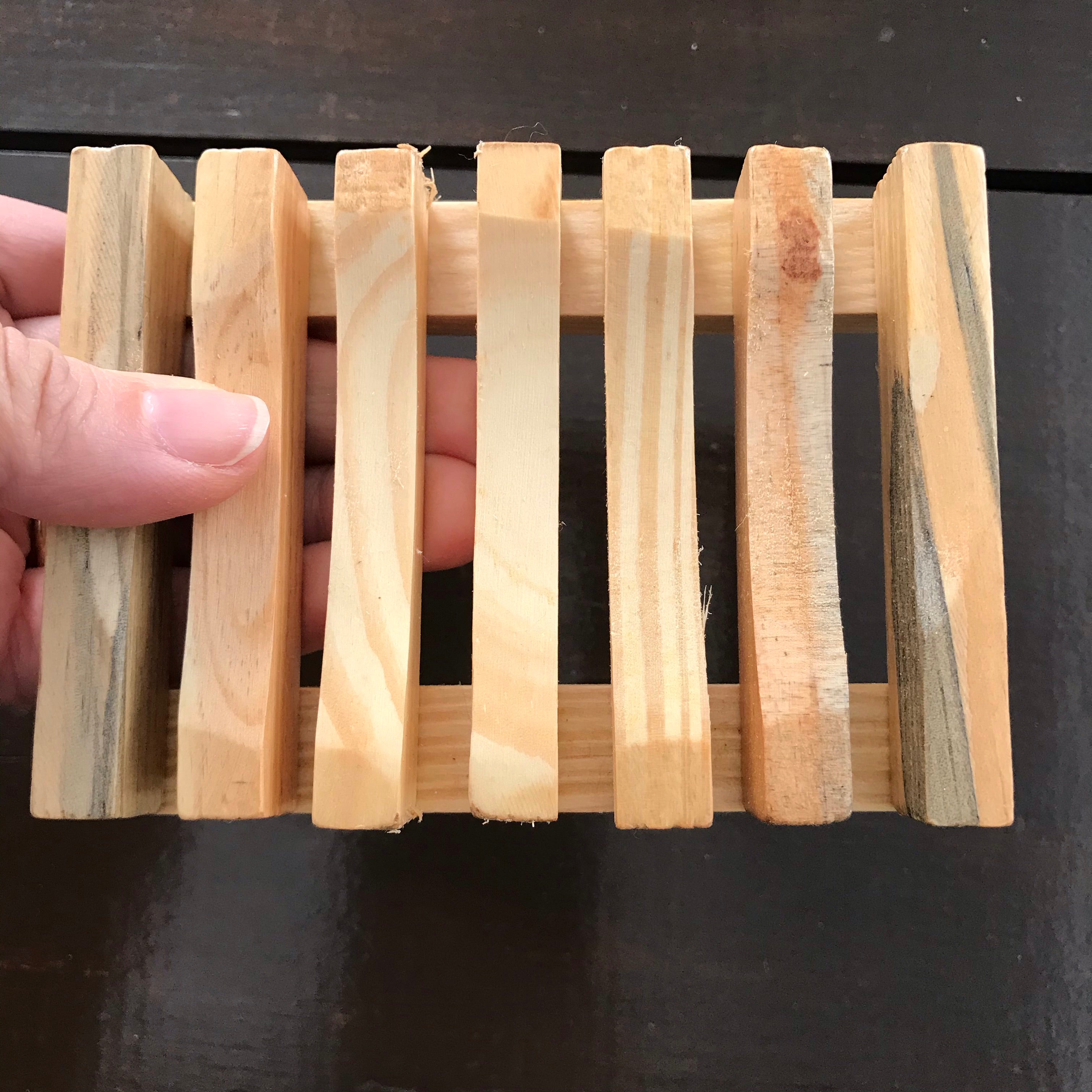reduced wood soap dish trays due to discoloring