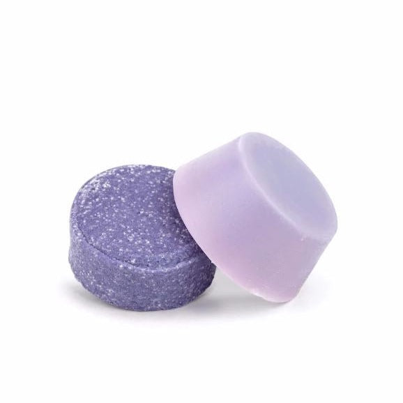 Lavender chamomile shampoo and conditioner bars for normal hair made in Canada by etee are sold separately
