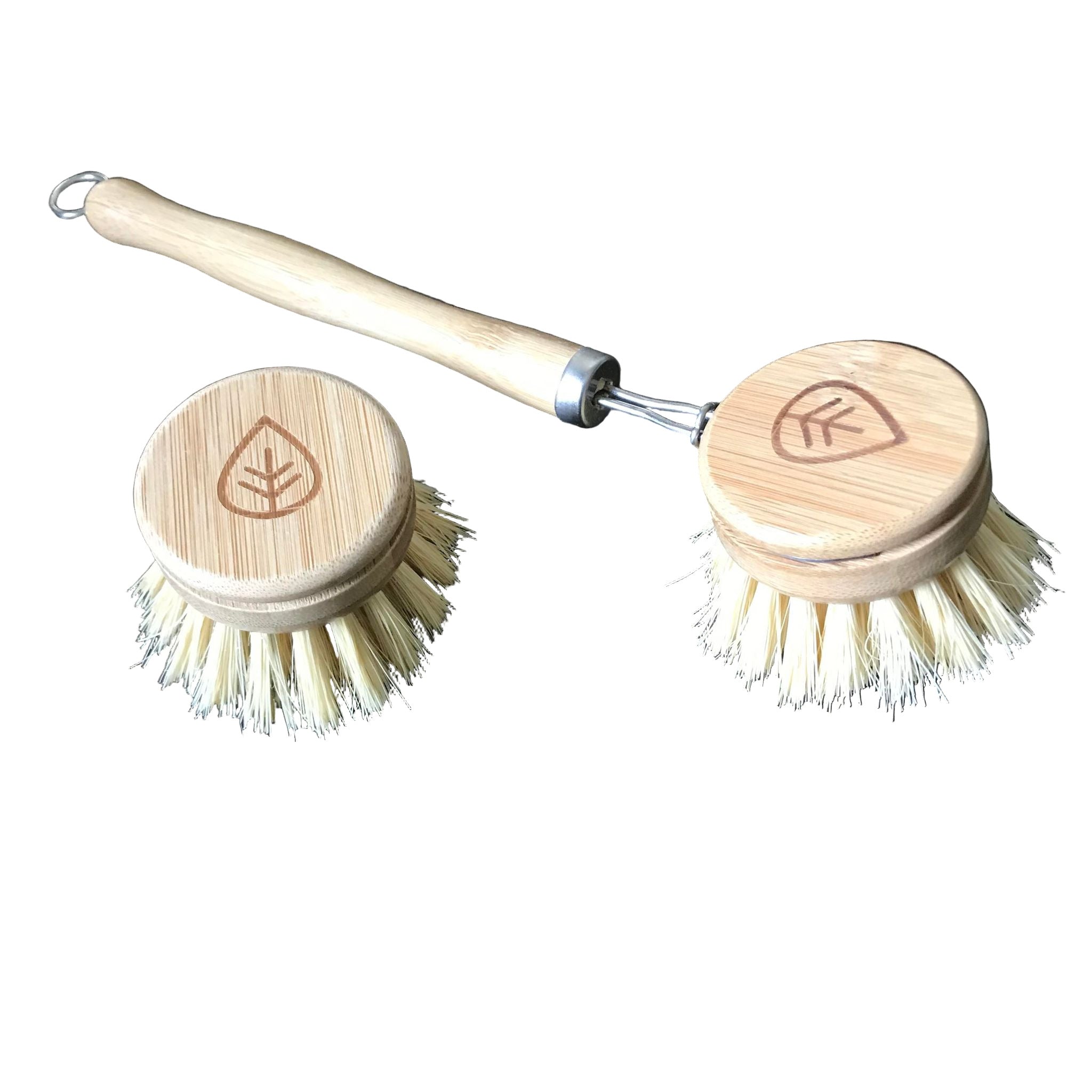 Plantish sisal bamboo dish brush with replaceable head, refill heads sold separately