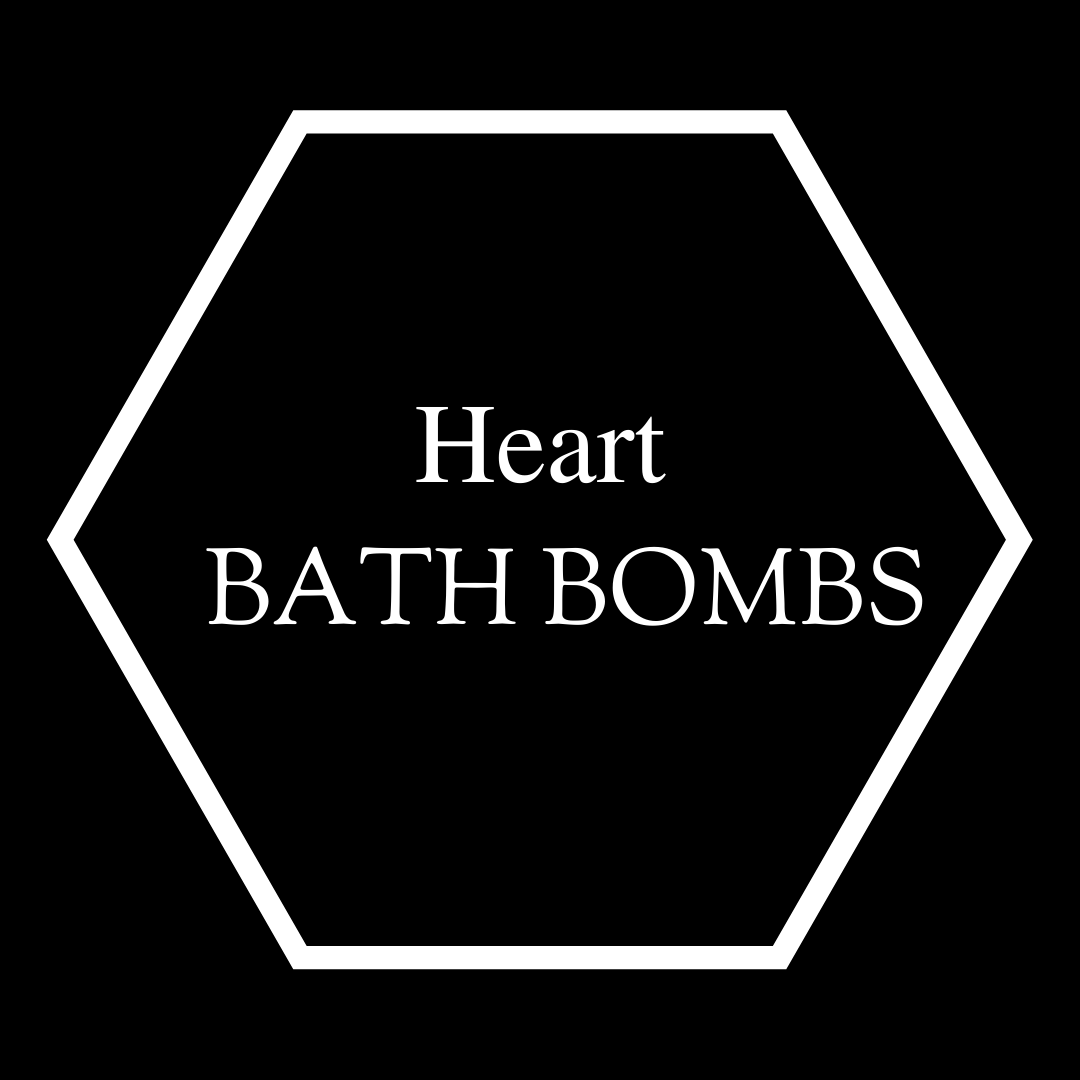 Canadian made handcrafted, small batch heart-shaped individual and mini floral bath bombs in sets of three packaged in compostable bags.