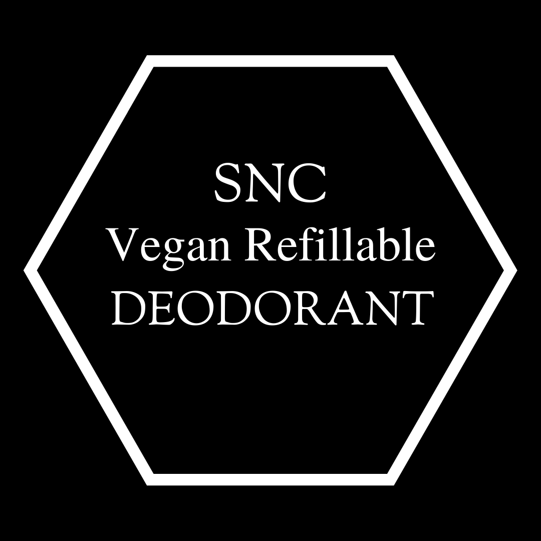 canadian made natural vegan deodorant in refillable frosted glass bottles