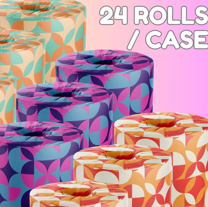 Roll Up Bamboo Toilet Paper - Colorful Wrap
