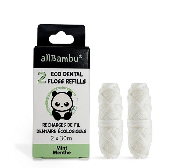 Available as a single floss in a glass tube or as two refills.