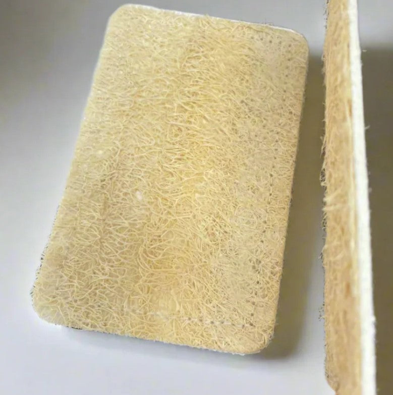 Natural loofah and cellulose compostable scrubbie 2 pack by Earthly Change – eco-friendly biodegradable kitchen cleaning sponge for gentle scrubbing and spill cleanup
