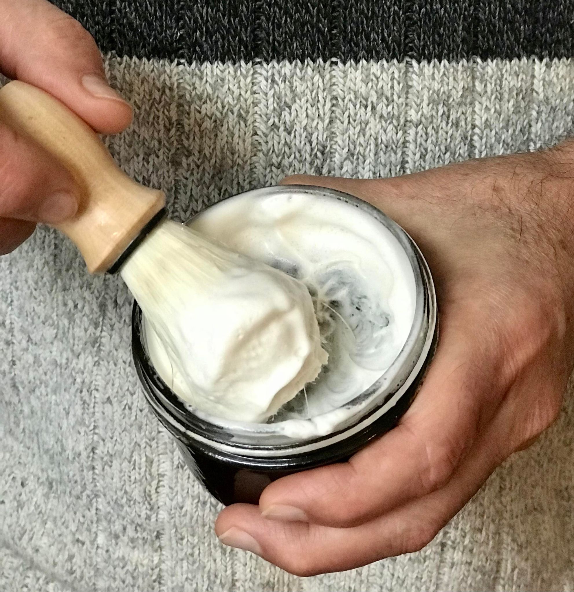 Beer shaving soap in a jar made in Canada by Simply Natural Canada comes in vanilla sandalwood, cedarwood citrus and citrus ginger (shaving brush sold separately)