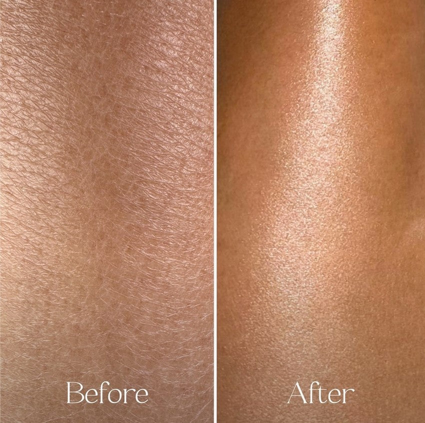 Close-up of the Everist Go & Glow Ritual Set’s clear glass jar with textured bamboo lid and soft-focus background