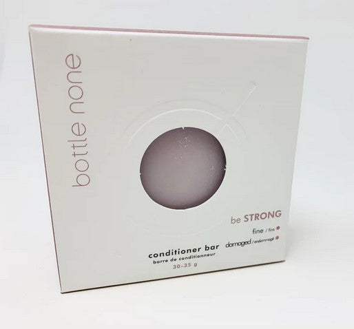 beSTRONG conditioner bar for fine damaged hair made in Canada by Bottle None in a box