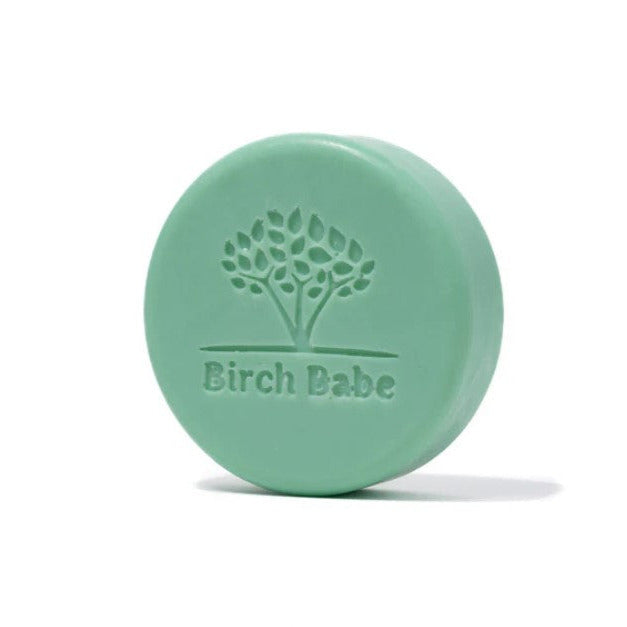 Plant-based round 'Key Lime' essential oil Shave Bar made in Canada by Birch Babe