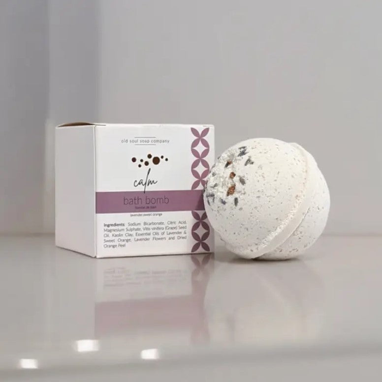 natural sweet orange lavender essential oil bath bomb made in canada