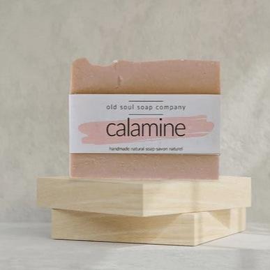 Natural calalmine soap for soothing bug bites poison ivy made in Canada by the Old Soul Soap Company