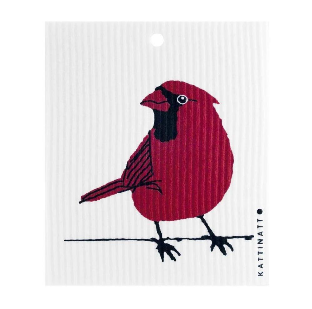 This Cardinal sponge cloth by Kattinatt features an artist drawn red cardinal on a white background. It is a colorful and eco-friendly solution to all your kitchen, bath, and household cleanup needs. Made from cellulose fibers and recycled cotton, this sponge cloth is designed to replace paper towels and sponges in your home. Each Kattinatt cloth can absorb 20 times its weight in liquid, making it a powerful and efficient cleaning tool.