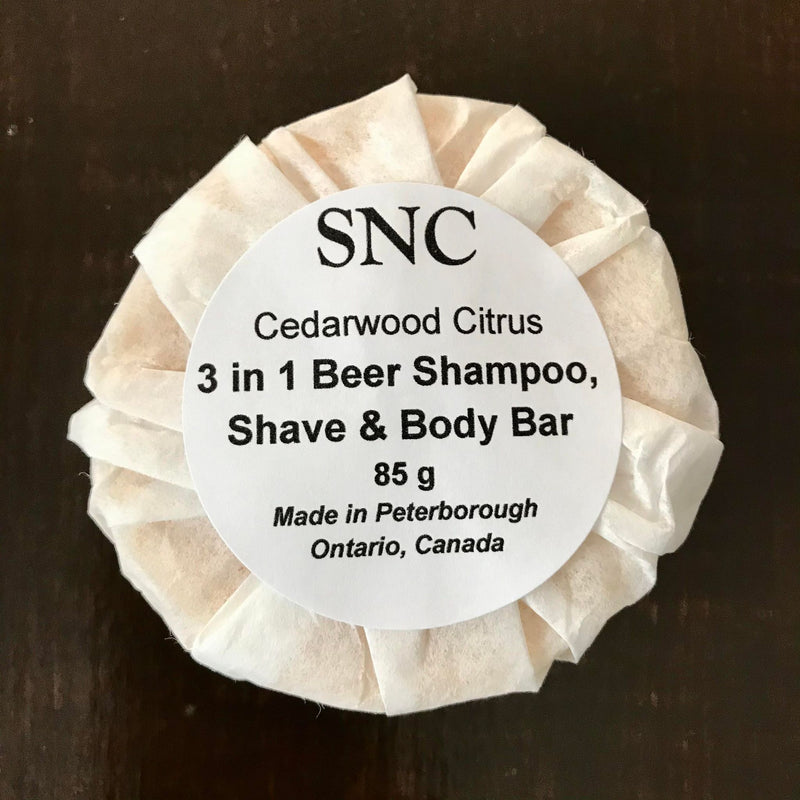 This 2.5 inch round vegan beer shampoo shave and body bar handcrafted in small batches lathers well, gently cleanses and rinses clean